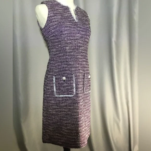 Karl Lagerfeld Tweed Sheath Purple Dress Size 4